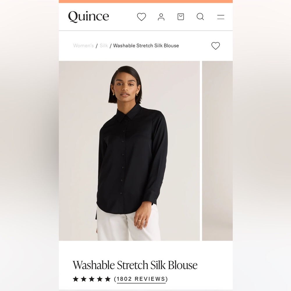 Quince Black Button Up Blouse